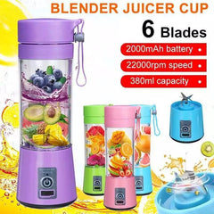 Rechargeable Portable Mini Juicer Blender – 6 Blades, 380ml